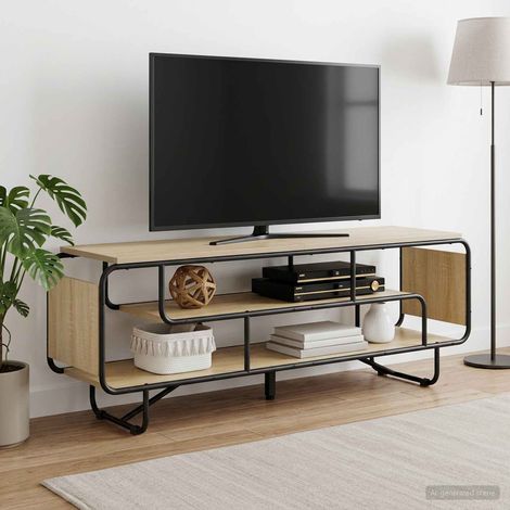vidaXL Meuble TV 140 x 36 x 45 cm Chêne Sonoma Bois d'ingénierie (1/5)