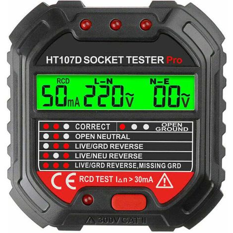 Testeur de fil de terre pour testeur de prise, phase de prise (réglementation UE HT107D)