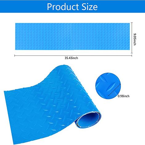 Échelle de piscine antidérapante, tapis de protection pour marches, revêtement caoutchouc résistant, format universel, sécurité optimale pour bassin hors-sol et enterré. (1/2)
