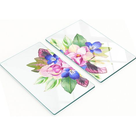 Tablas de servir de cristal para cocina con estampado de ramo de flores, 2x30x52 cm (1/5)