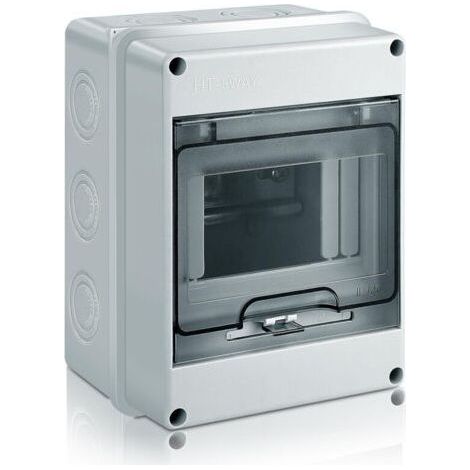 Outdoor Waterproof Electrical Box, IP65 Surface Mounted Distribution Box 5 Modules with Terminals, ABS Plastic Surface for Outdoor Use (5 MODULE) (1/5)