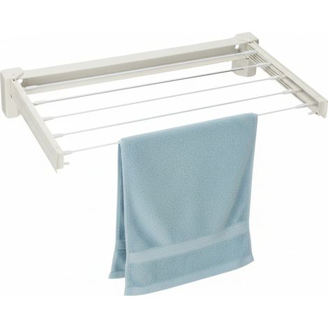 Wand Wäschetrockner weiß 71 x 37 cm ausziehbar - 3,5 m Trockenlänge - Wäscheständer zum Ausziehen zur Wandmontage