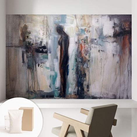 Papier peint intissé avec imprimé pour intérieur moderne application facile a motif - Colle incluse gratuite Personnage mystérieux 104x70 cm (1/5)