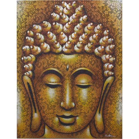 Peinture de Bouddha - Détail de brocart doré- Vendu par 1 (1/4)