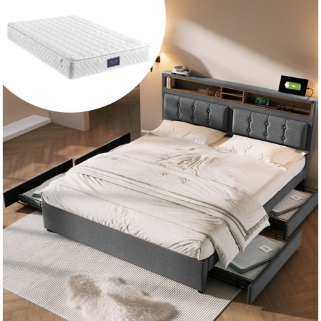letto letto matrimoniale contenitore 160x200 con USB OKMYHOME