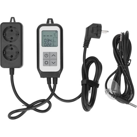 Ortviai Contrôleur d'humidité et de température intelligent avec double relais EOP20, Wi-Fi Tuya, prise pré-câblée pour déshumidificateur/humidificateur (1/5)