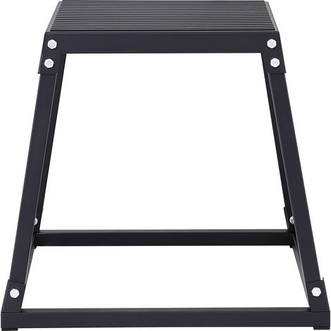 Mophorn Plyometrische Sprungbox, 18 Zoll, Stahlplattform für Heim-Fitnessstudio, rutschfest, schwarz, für Krafttraining