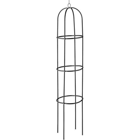 Trelis decorativo soporte plantas trepadoras jardín 200 x 30 cm adorno metálico negro 130011747 (1/4)