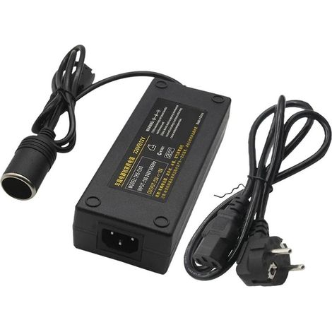 Convertisseur allume-cigare 12 V 15 A 160 W (220 V vers 12 V) pour voiture et maison : convertisseur allume-cigare avec prise européenne. (1/5)