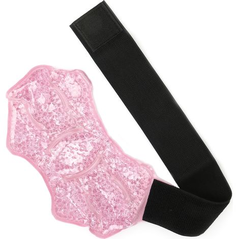 Genouillère en gel rafraîchissant réutilisable, compresse chaud/froid, coudière en gel pour soulager la douleur, rose (1/5)