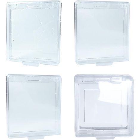 4 Pièces Type 86 Réversible Cache Interrupteur Murale Prise Mural étanche, Protege Prise Ultra Mince avec Protection Étanche IP14, Type 86 Cache Prise Plastiques pour Salle de Bain, Chambres, Cuisine (1/5)