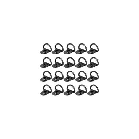 Lot de 20 anneaux d'arrimage en D 36x25mm – Acier inoxydable noir – Capacité 100 kg – Pour remorques, camions et kayaks (1/4)
