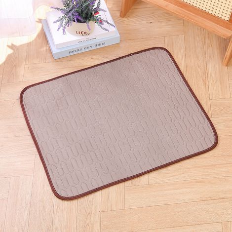 Tapis Rafraîchissant Chien XXL 150x100 cm - Coussin Été en Soie Glacée Respirante avec Latex, Nid Climatisant pour Chiens et Chats jusqu'à 50 kg, Marron-lsw-Karteo