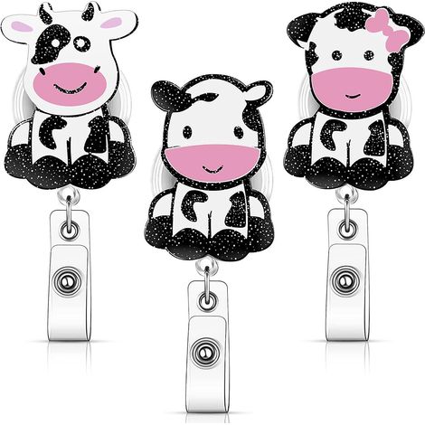 3 Pcs Badge En Acrylique Avec Clip Rtractable, Cadeau Tudiant, Porte-badges Rtractables, Porte-badges (1/5)
