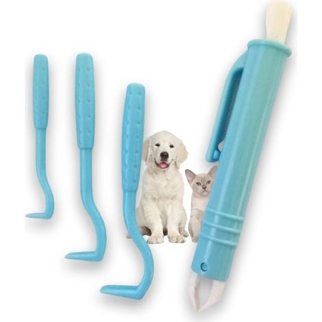 Tire Tique Pince a Tique et Crochets Anti tiques pour Chat Chien Humain. Tick Remover Produit à Tique, Antiparasitaire Retire/enlève/supprime/Attrape parasites, Kit de Crochet 4 pcs 3 Tailles (1/4)