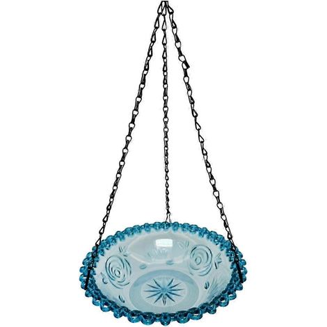 Mangeoire à oiseaux résistante à l'usure, pratique et idéale pour l'observation des oiseaux, avec plateforme pour jardin ou extérieur.-Blue (1/5)