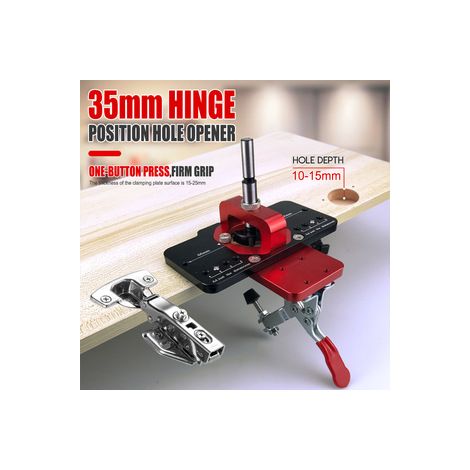 Gabarit de perçage pour charnière 35 mm – Guide d’installation pour paumelle de placard – Positionneur de trou pour porte d’armoire de cuisine (1/5)