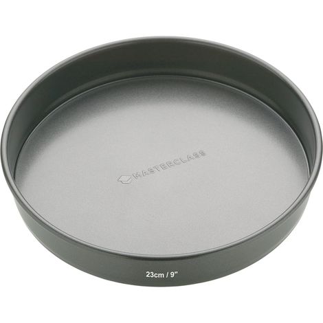 MasterClass Sandwichera, 23cm con PTFE, PFOA y BPA libre de antiadherente, robusto de 1 mm de espesor de acero al carbono, molde redondo, con base suelta, 9 pulgadas, negro