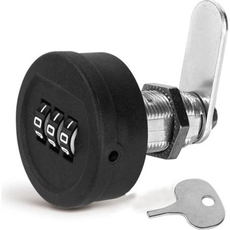 Serrure à combinaison antivol en alliage de zinc pour boîte aux lettres, tiroir, armoire, tiroir, 3 codes numériques