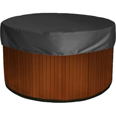 Housse de Protection Ronde pour Jacuzzi, 420D Imperméable  Pour Piscine Extérieure, Noire (190 x 30 cm)