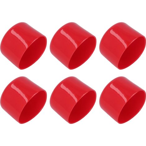 Lot de 10 embouts de vis en PVC, protecteurs de filetage flexibles pour boulons, 50 mm de diamètre, rouges, usage multiple. (1/5)