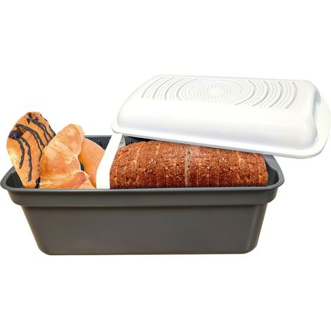 Aufbewahrungsbox BREAD MAGIC - VENTEO - Für Brot und Gebäck - Bewahrt den Geschmack - Rutschfeste Unterlage - Lebensmitteltrenner - Technologie zur Feuchtigkeitskontrolle - Große Kapazität 31.5x17.5x1 (1/5)