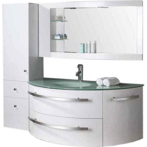 Meuble de Salle de Bain 120 cm Colonne et Lavabo inclus – Annabelle (1/5)