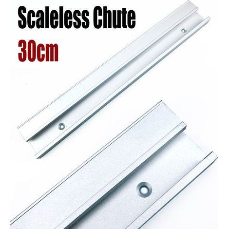 Diapositive argentée de 30 cm sans graduations Règle à calcul modifiée avec bande graduée et rainure, outil de travail du bois (1/5)