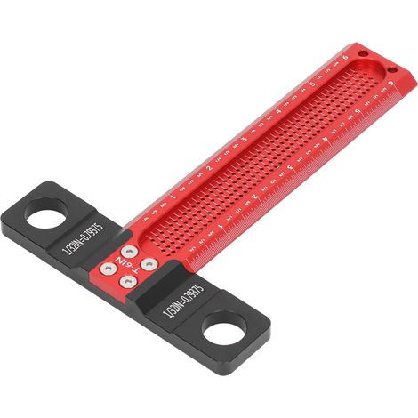 T-Markierungslineal aus Aluminiumlegierung, verschleißfest, Präzisions-T-Markierer, Bohrschablone für die Holzbearbeitung, 15 cm. (1/5)