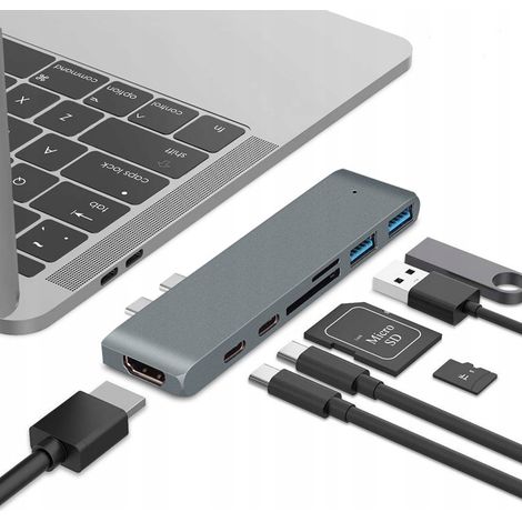 Adaptateur Hub USB-C USB Thunderbolt HDMI 4K pour MacBook Pro Air (1/5)