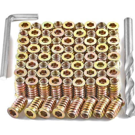 80 pezzi di dadi filettati M6 per mobili - Assortimento di viti a esagono incassato in metallo, bulloni, connettori di fissaggio per mobili, utensili e accessori per la casa (M6 x 20 mm)
