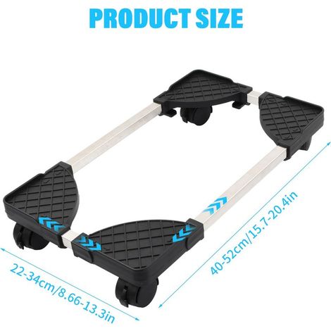 Desktop-PC-Ständer, Computergehäuseständer, Mobiler CPU-Ständer, Untertisch-PC-Tower-Ständer mit 4 feststellbaren Rollen für Gaming-Prozessoren, verstellbar, schwarz, 22–34 x 40–52 cm (1/5)