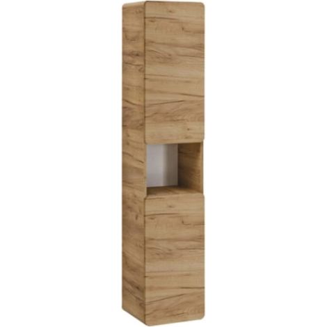 Colonna da bagno sospesa ERBANO – 2 porte – H170 cm – Colore rovere chiaro
