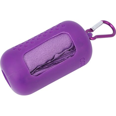 Serviette rafraîchissante portable en microfibre douce et respirante, accessoire de sport multifonction, couleur violette, idéale pour le fitness, la course et les activités extérieures. (1/5)