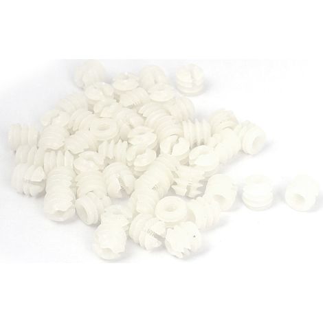 Möbel Insert Muttern, Weiß, 50 Stück, Einpress, Kunststoff, M5, 10mm x 11mm