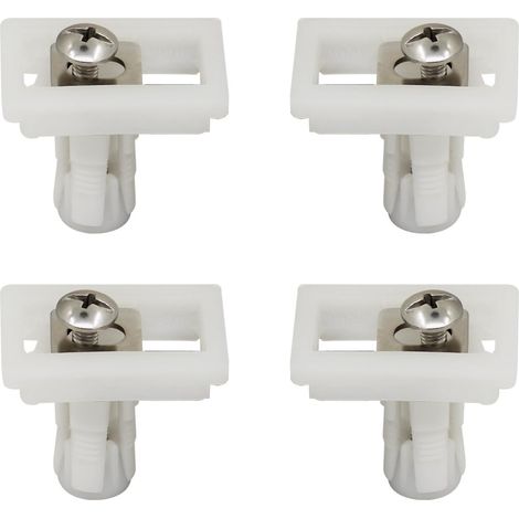 Charnière plastique abattant wc pour fixation lunette de toilette avec vis d'expansion et amortisseur pièces détachées kit boulon ecrou frein de charnières universel design Boulons 39x46 4pcs (1/2)