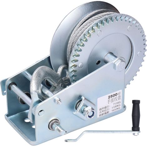 Treuil manuel autobloquant CW CCW en acier allié, lève-remorque à poignée, capacité de levage 2500 lb (1/5)