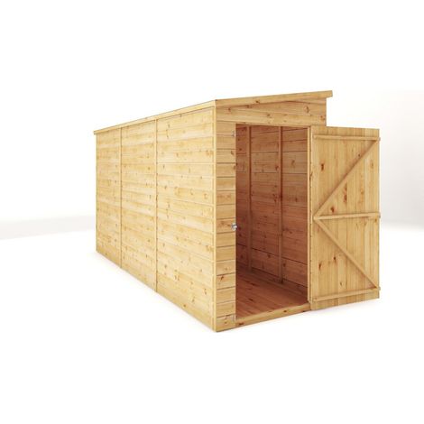 12 x 4 Feet Modular Shiplap Pent - Windowless - Wood - L370 x W127.9 x H203.3 cm