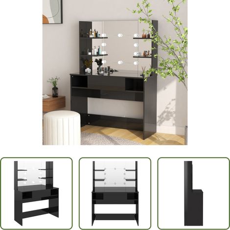 LED-Beleuchtung - Schminktisch mit LED-Beleuchtung 100x40x135 cm MDF (1/5)