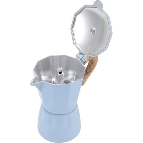 Jeffergarden Cafetière Moka 300ml 6 tasses en alliage d'aluminium détails fins cafetière italienne Moka pour la maison café bureau Camping pique-nique-DOU