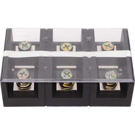 Barrière de câbles double rangée 300A 600V, bornier en cuivre rouge PC pour distribution électrique tunnel et ponts lumineux, 3 positions. (1/5)