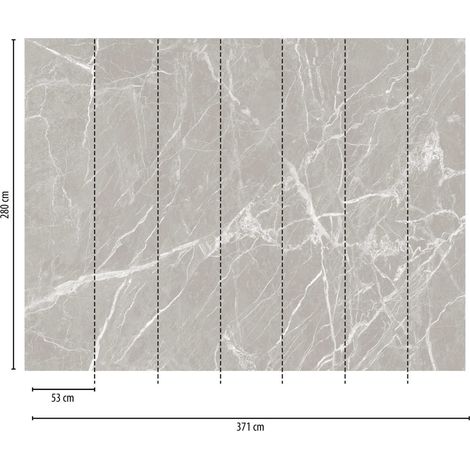 A.S. Creation Fototapete Livingwalls The Wall 382271 Ein Motiv pro Rolle 3.71 x 2.80 m Marmoroptik Grau (1/3)