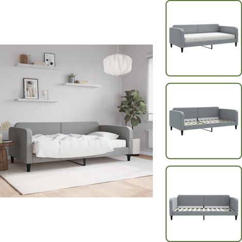 Sofá cama gris claro - vidaXL Sofá cama con colchón tela gris claro 100x200 cm - Sofá cama con espuma