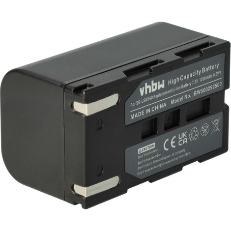 vhbw Akku kompatibel mit Samsung SC-D6550, VP-D352i, SC-D557, VP-D352, VP-D351i, VP-D351, VP-D353 Videokamera Camcorder (1200 mAh, 7,2 V, Li-Ion) (1/5)
