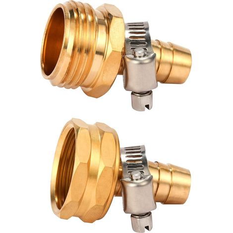 Kit de réparation/raccord en laiton pour tuyau d'arrosage (compatible raccord 1/2") (1/5)