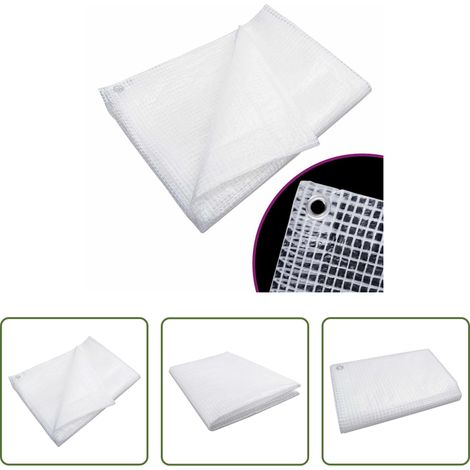 vidaXL Protection contre la saleté - Bâche de gaze 140 g/m² 4x4 m Blanc (1/5)