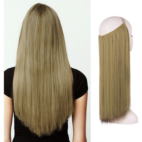 Extensiones de cabello sintético liso rubio balayage 45CM (1/4)