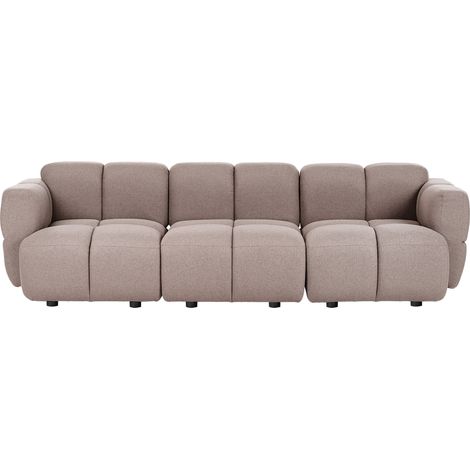 Modular 3 Seater Sofa Taupe Fabric Modular Item Upholstered Three Piece Sectional Sofa Modern Style MAKSABERG (1/5)