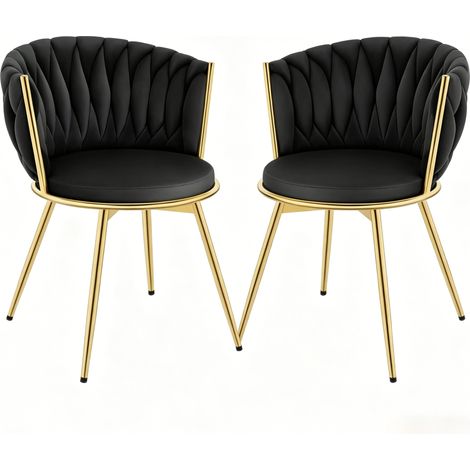 Chaises de cuisine avec dossier rembourré, large assise, chaises de salle à manger pivotantes (2 pièces uniquement) (1/5)