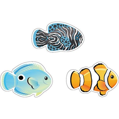 Lot de 6 décorations murales poissons de mer colorés (1/5)